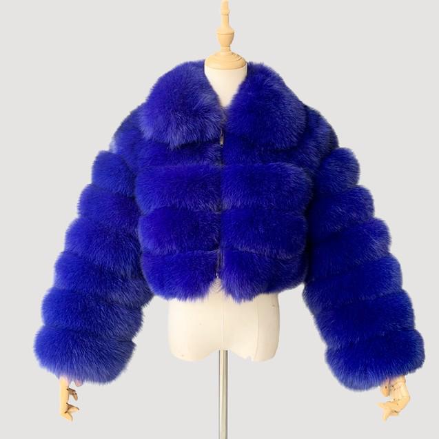 Women`s Patchwork Faux Fox Fur Coat