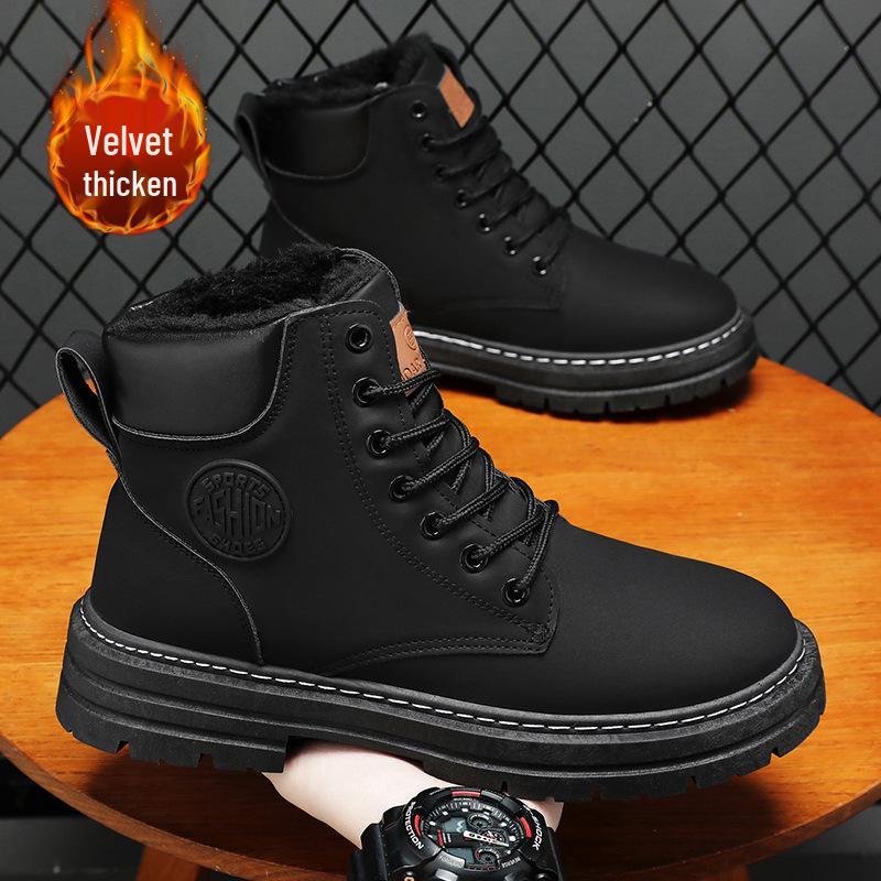 

Мужские зимние ботинки Мартина на высокой подошве с флисовой подкладкой. 43