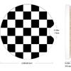 Black Checkerboard Ceramic Car Coasters – Absorbent Car Cup Holder Coaster Set for Women & Men, Cool Aesthetic Car Accessories, 2 Pack