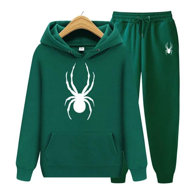 Spring and Autumn Men's And Women Suit Brand Fashion Spider Hoodie + Trousers Men's Casual Jogging Sportswear 2 Sets