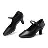 Dámské klasické boty z PU kůže s uzavřenou špičkou Moderní cvičné boty JAZZ na středním podpatku Elegantní taneční boty