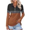 Women's Casual Versatile Fashion Trend Color Matching Zipper Long Sleeve