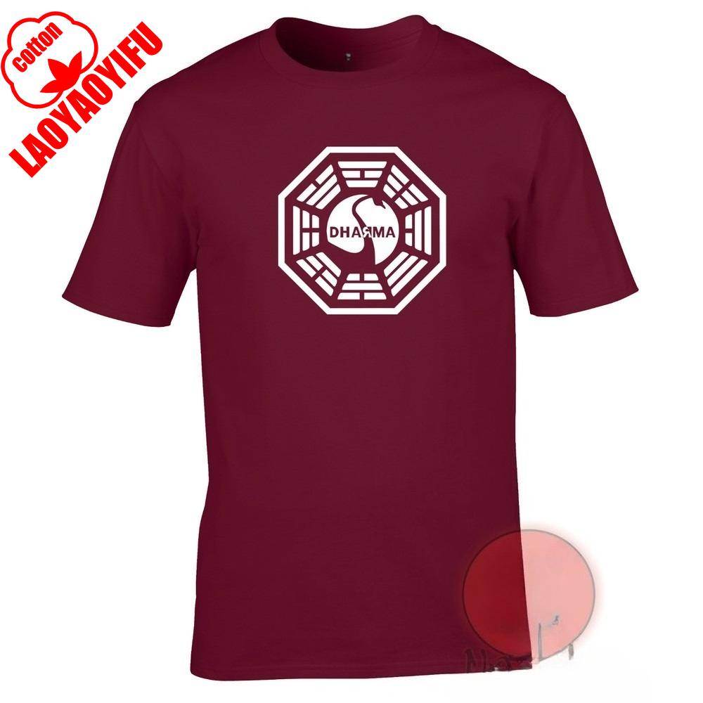 Dharma Initiative Swan Logo T-shirt Lost Tv Series Retro Coolness Summer Breathable Camisetas Nostalgia Retro Street Fashion Top