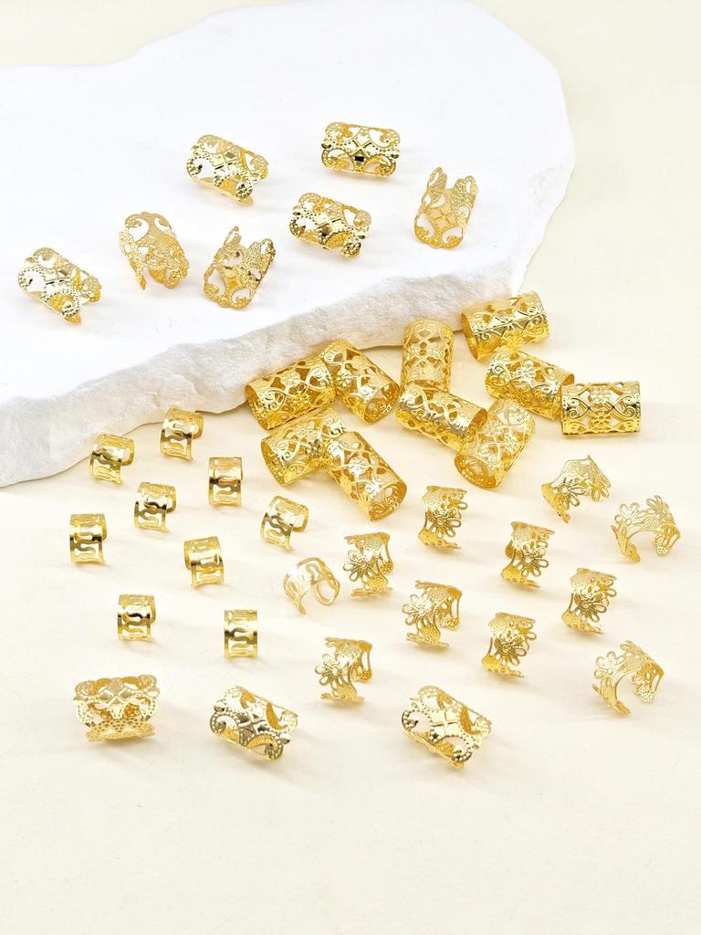 40-Piece Hair Rings - Trendy European & American Styles