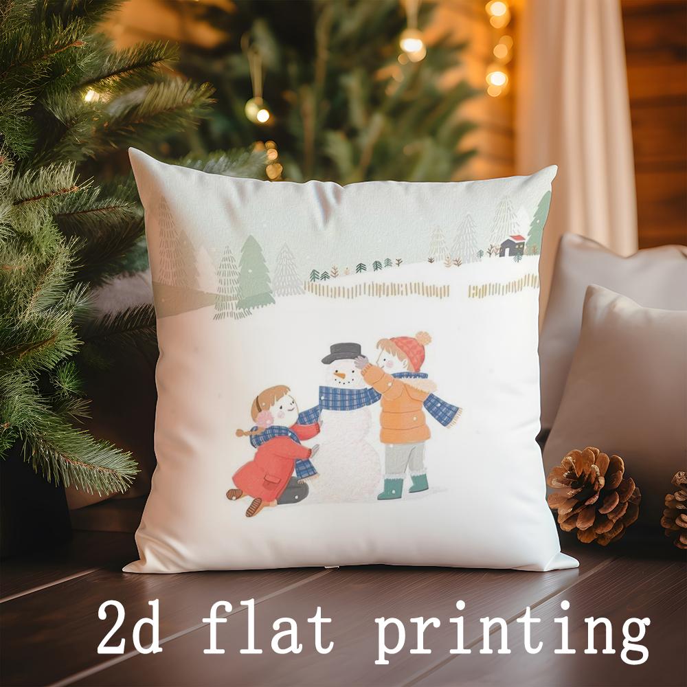 Home Decor Christmas-themed Cartoon Pillowcases for Home Pattern Cushion Cover Suitable for Sofa Bedroom Car Pillow Cover