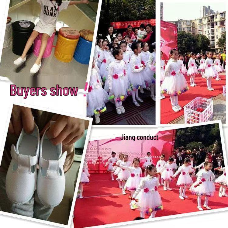 Dětské protiskluzové plátěné boty se suchým zipem - Bílé, Všestranné na sportovní den