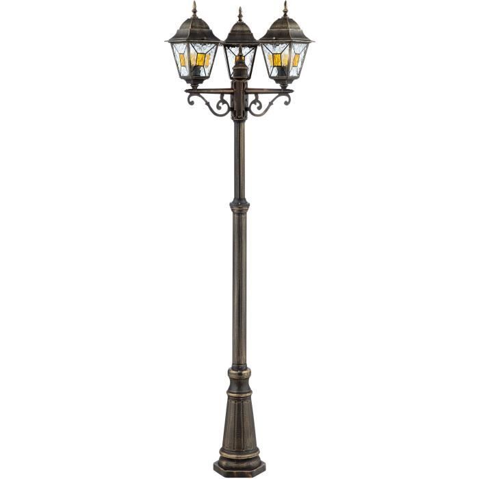 Outdoor Floor Lamp JANEL - BRILLIANT - Black Golden - Metal/glass - 3x60W - IP44