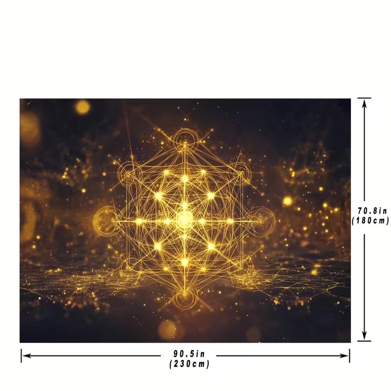 2D Metatrons Würfel Heilige Geometrie Hintergrund Spirituelles Fotoautomaten Banner