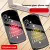 White Line Christmas Tree For iPhone 17 16 15 14 13 Plus 12 Mini 11 Pro Max XR Xs Max X 7 8 6S 22 20 Elliptical Glass Phone Case