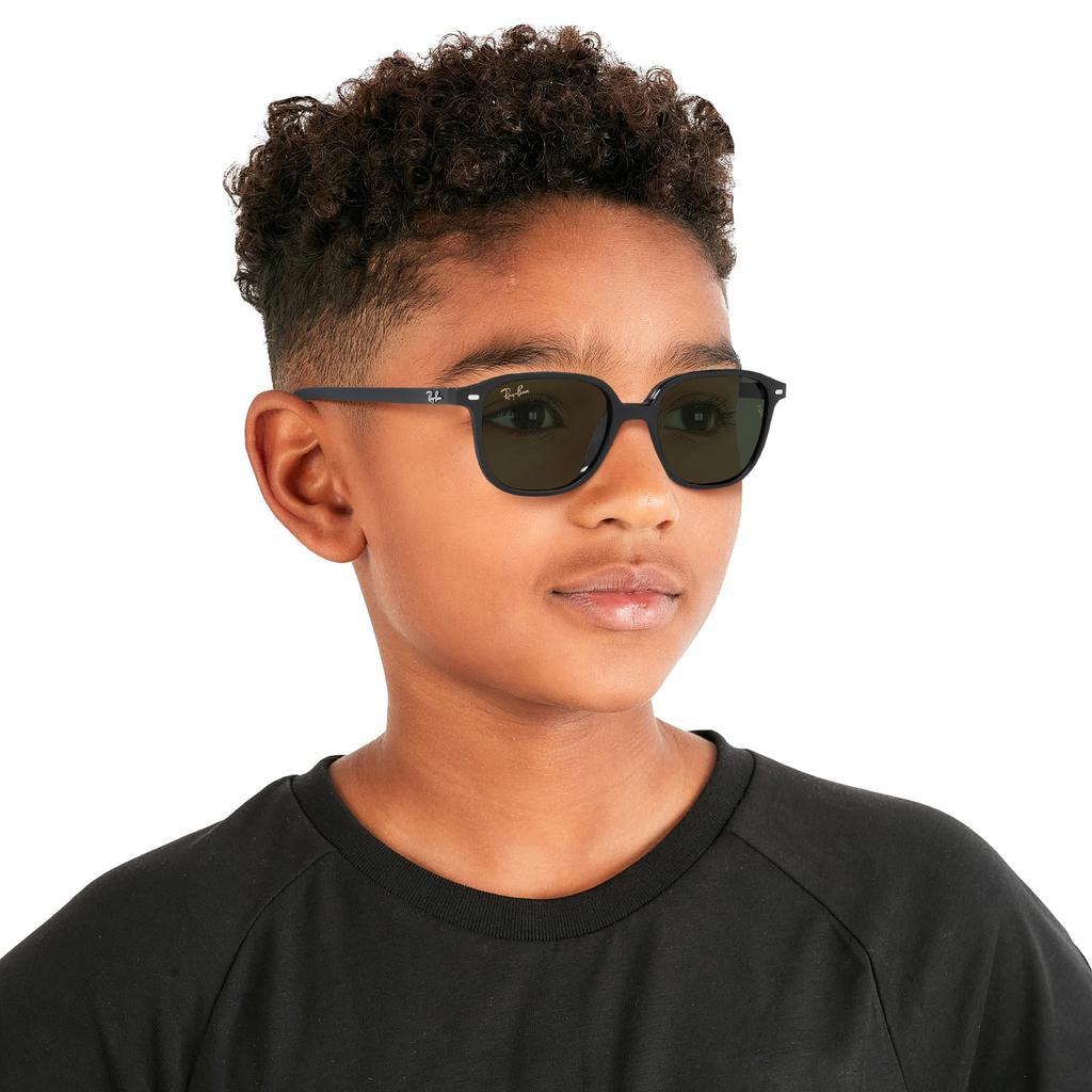 RJ9093S Size 45 Ray-Ban Kids' Sunglasses, Black/Gray-Green Lenses,