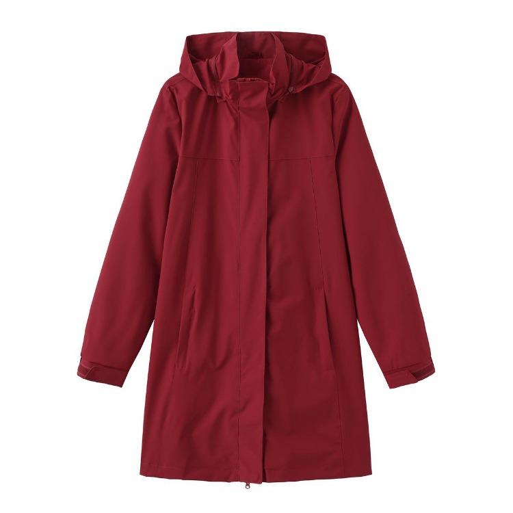 Veste Coupe-vent Femme Printemps Automne Fine Manches Longues Déperlante Capuche Amovible Couleur Unie