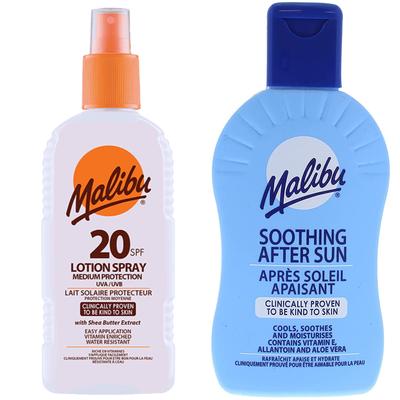 Malibu SPF20 Waterproof Spray 200ml + After Sun Balm 200ml