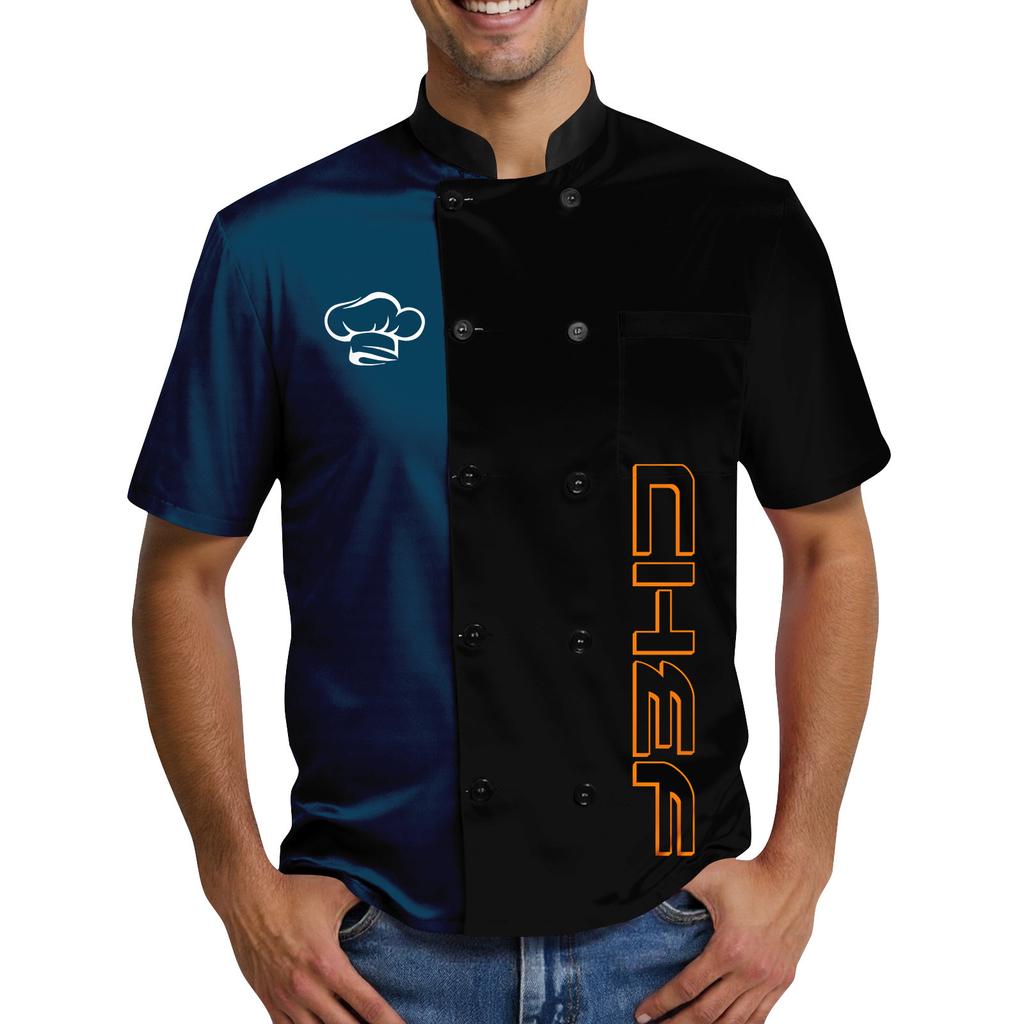 Popular Chef Print Elements Men's Chef Uniform