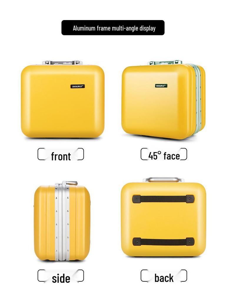 Compact Fashion Handbag: Multifunctional Makeup Case and Portable Carry-on Zipper Suitcase.
