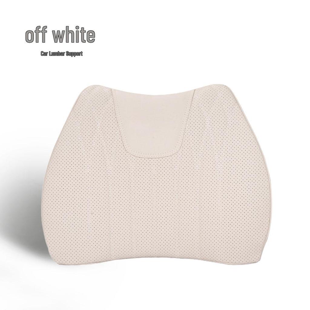 Poduszka lędźwiowa do samochodu ze skóry nappa - Uniwersalna poduszka na siedzenie z pianki memory na wszystkie pory roku