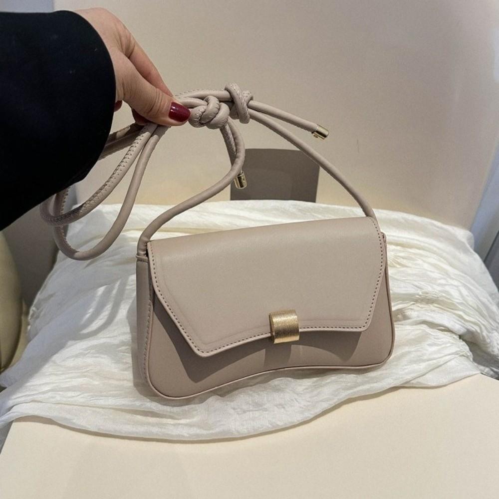 Simple Vintage Style Crossbody Bag Lightweight PU Leather Lady's Handbag Waterproof Solid Color Flap Satchels Holiday Gifts