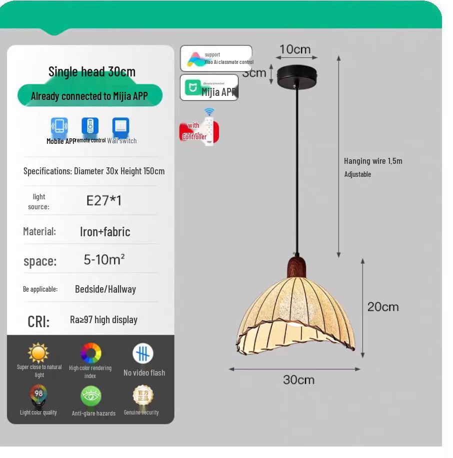 French Vintage Double Head Pendant Light - Retro Wabi-Sabi Style for Dining, Bedroom, or Study