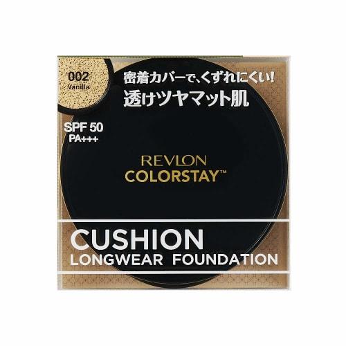 Revlon Color Stay Cushion Long Wear Foundation 002 Vanilla (Color Image: Natural Skin Tone Standard Color SPF50 PA+++) Cushion Foundation 14g (x 1)
