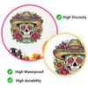 Dia De Los Muertos Window Clings Flower Skull Wall Sticker, Day of The Dead Decorative Mexican Style Festival Ornaments Decals, Waterproof PVC