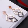 Ladies' Light Luxury Earrings Fashionable Earrings with Exaggerated Creativity Titanium Steel Geometric Contrasting Colors Unique Accessories  Jewelry