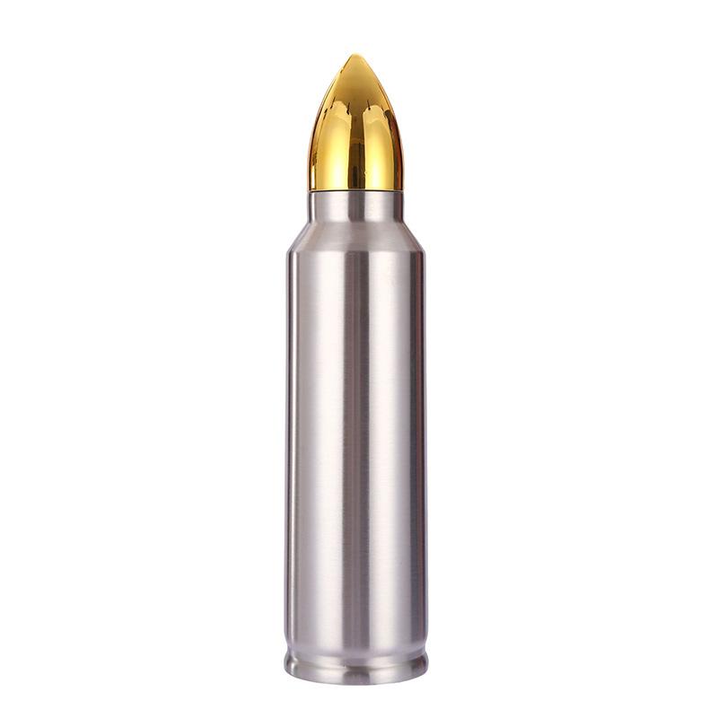 500/ml Bullet Shape Thermal Water Bottle Large Capacity Stainless Steel Water Bottle Portable Vacuum Flasks Thermos Cup