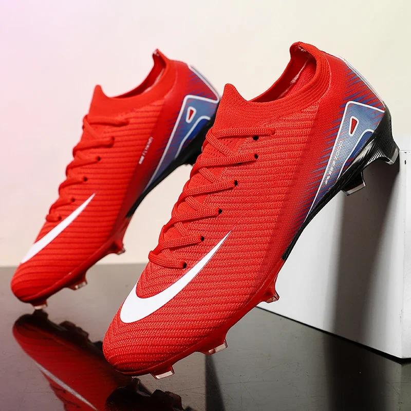 New Men Non-Slip Soccer Shoes Training Shoes Grass High Ankle Drop Shipping Hot-selling Football Boots Professional Outdoor