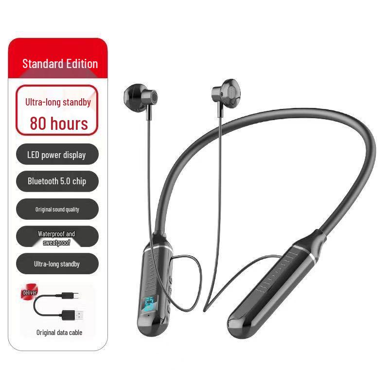 Universal Wireless Bluetooth Neck Earphones - Sports Half-In-Ear Design