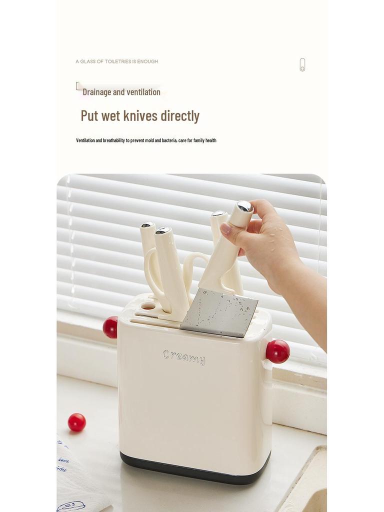 Dopamine Multifunctional Kitchen Knife & Chopstick Storage Rack - Stylish Plastic Organizer for Modern Homes