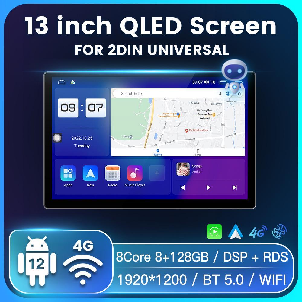 13-Inch Android Car Navigator with Wireless CarPlay Compatibility