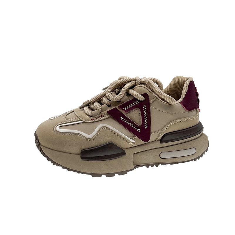 2024 Vintage Platform Sneakers Women Autumn Fashion Patchwork Sports Shoes All-match 2024 Anti Slip Daily Wear Ladies Footwear