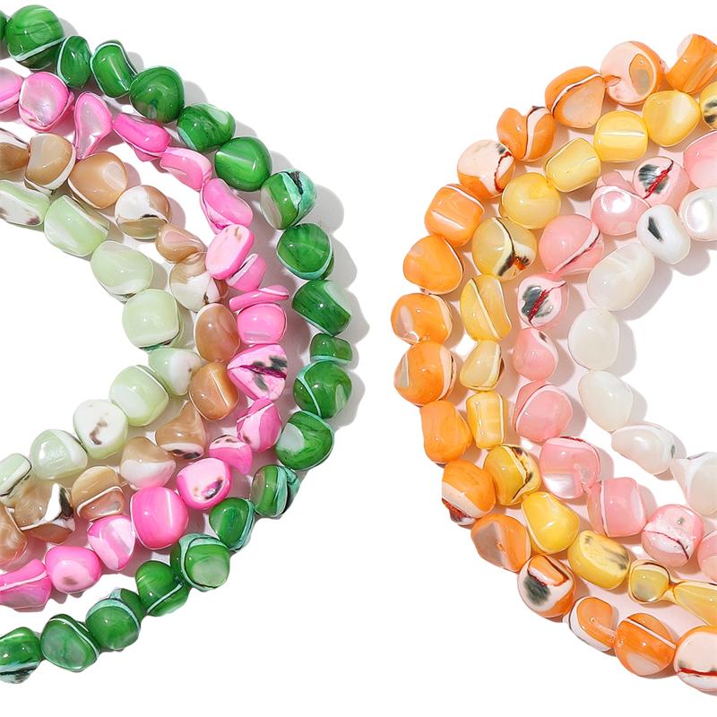 55Pcs Natural Colored Horseshoe Snail Irregular Leather Small Stone Beads For DIY Necklace Bracelet Earrings Jewelry Making