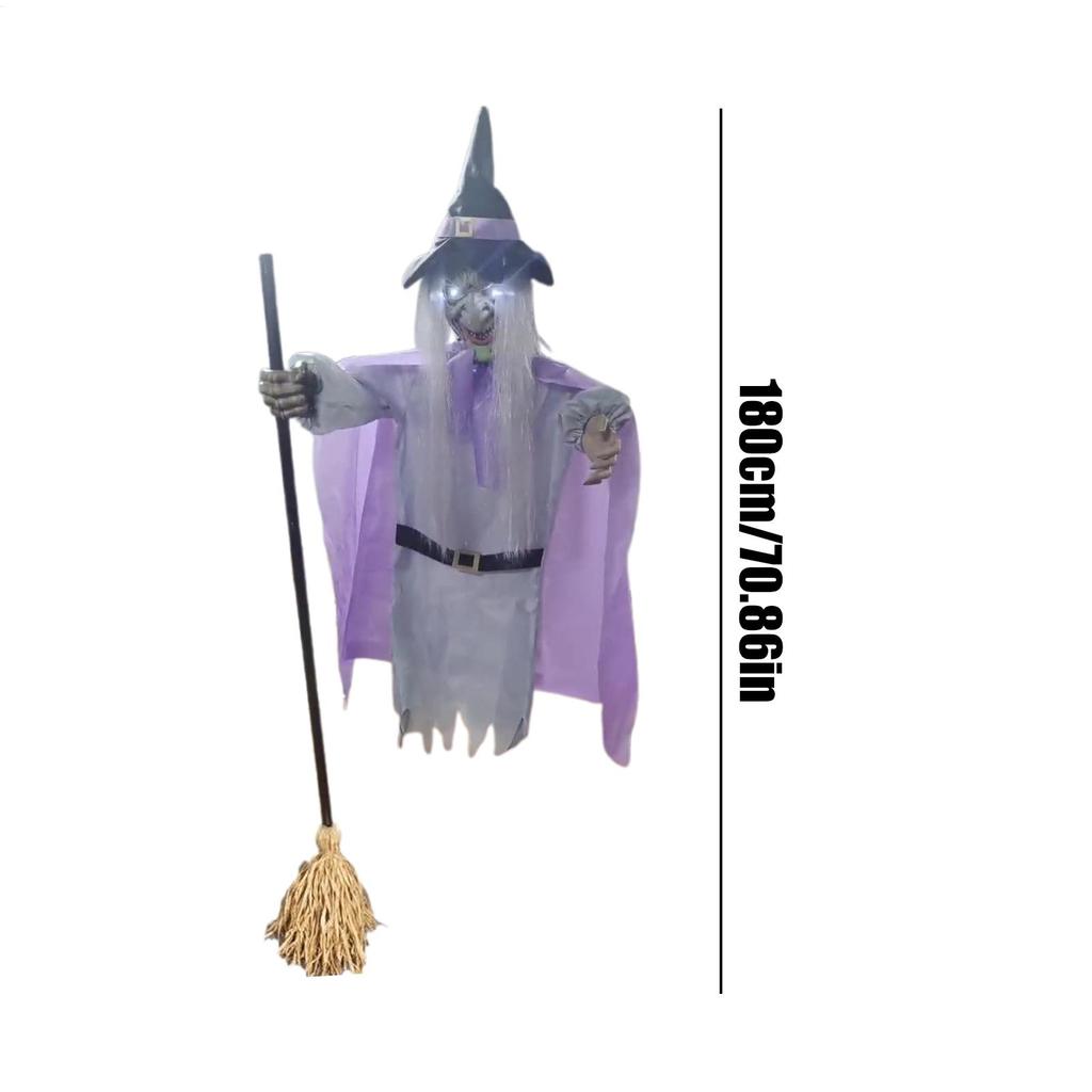 Hovering Witch Hovering Witch With Lights Sound And Touch Sensor Animated Festive Decoration Props For Patio Garden Activities