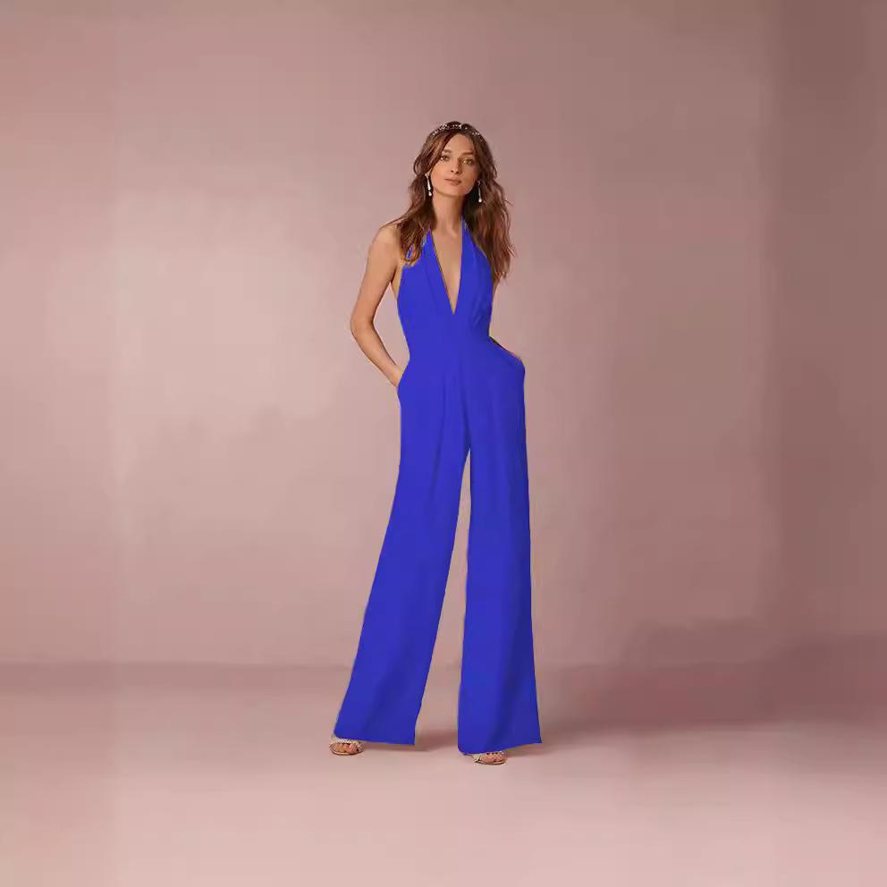 European and American Spring Casual Jumpsuit Ebay Sexy Sleeveless Neck Jumpsuit
