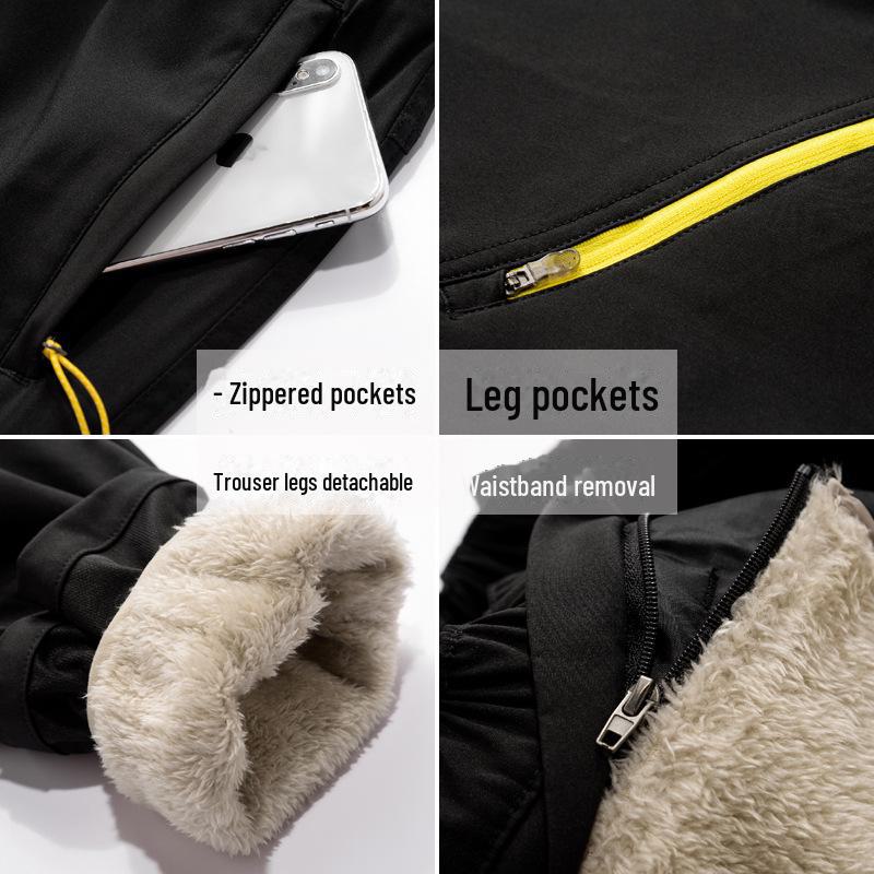 Pantalones de Montaña Unisex para Exterior Cortavientos e Impermeables con Forro Desmontable para Otoño/Invierno