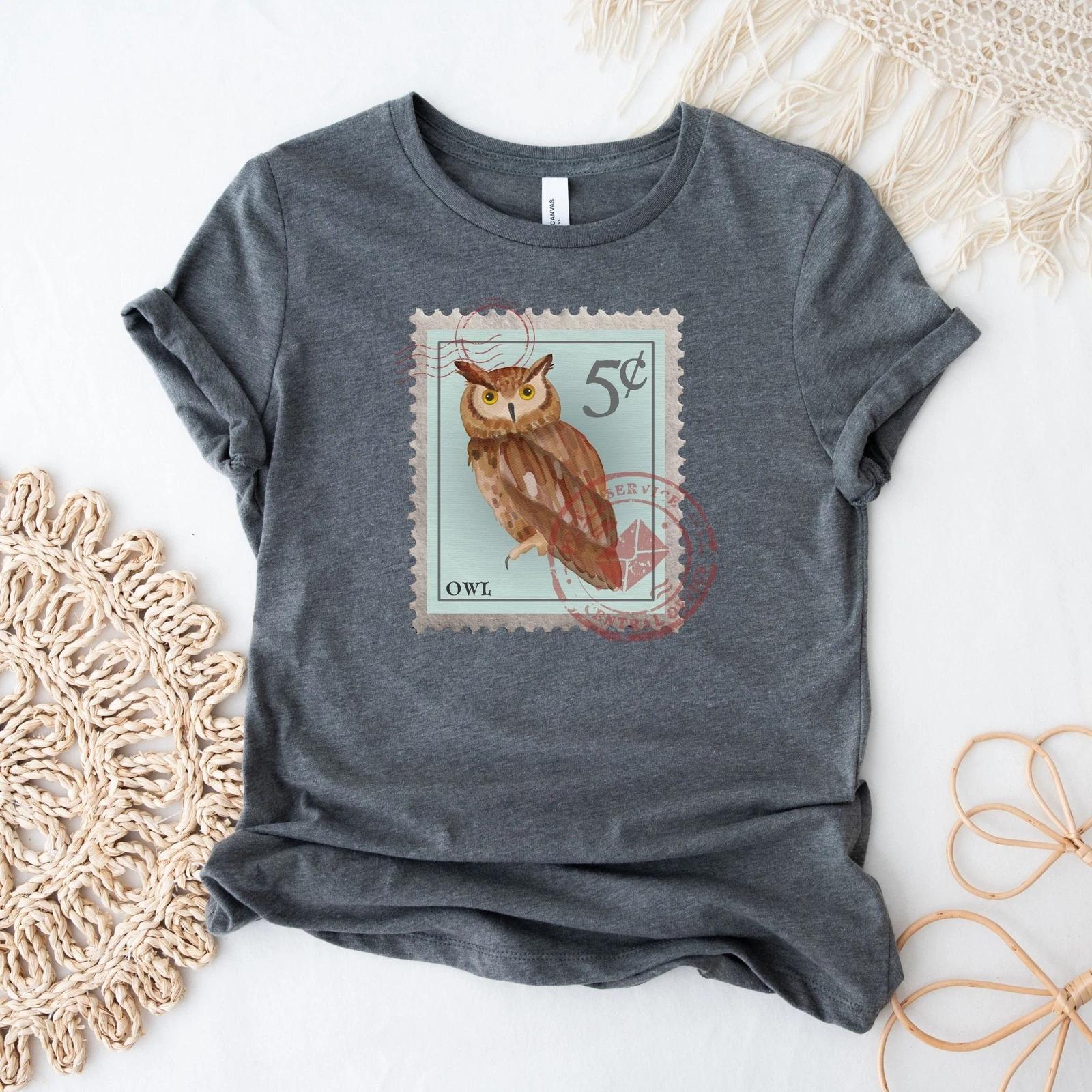 Owl Shirt Postage Stamp 2XL