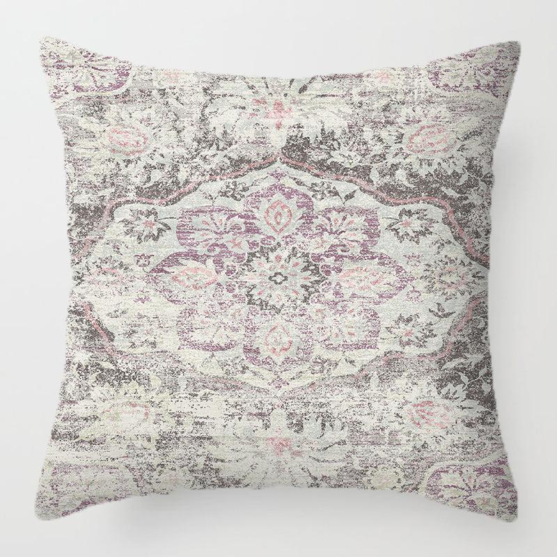 Home Decor Exquisite Ethnic Pattern Digital Printed Pattern Cushion Cover Suitable for Sofa Bedroom Car Pillow Cover