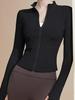 Women's Long Sleeve Sport Jacket for Yoga, Fitness, Running, Pilates - Stand Collar Cardigan Top