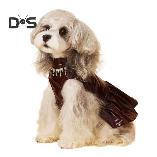 

Платье для маленькой собаки, платье принцессы из искусственной кожи без рукавов, черная юбка-пачка для девочек и собак, наряды для мотоциклистов на день рождения и свадьбу XS