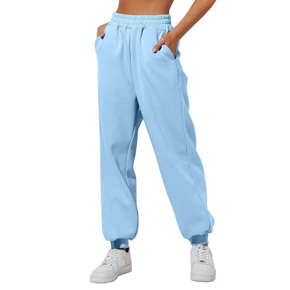 Womens Fashion Loose Solid Sweatpants Drawstring Casual Trousers With Pockets