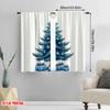 2pcs,2D Plane Printing Curtains Roller Blinds Blue Christmas Tree Gifts (3) Polyester Fabric (without Rod) Decorations Outdoor