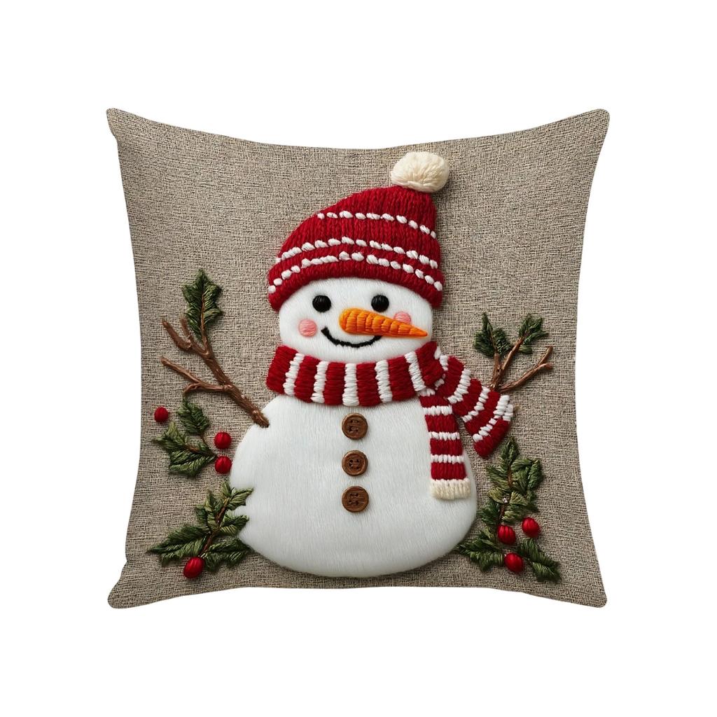 Plyšový Kreslený Sněhulák Vánoční Los Polštář