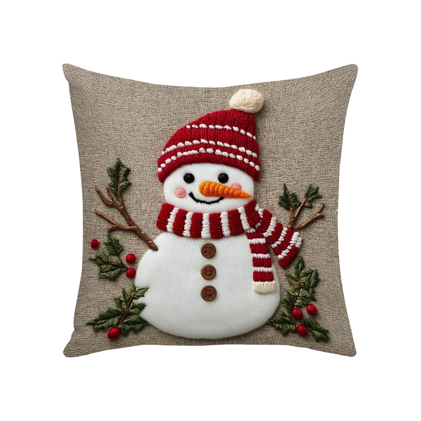 

Плюшевая мультяшная подушка в виде снеговика и рождественского лося One Size