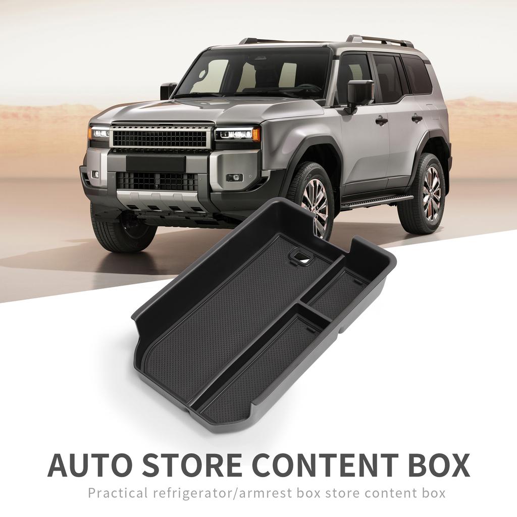 for Toyota Land Cruiser Prado 2024 J250 Center Console Armrest Storage Box Tray Organizer Accessories Tidying Black