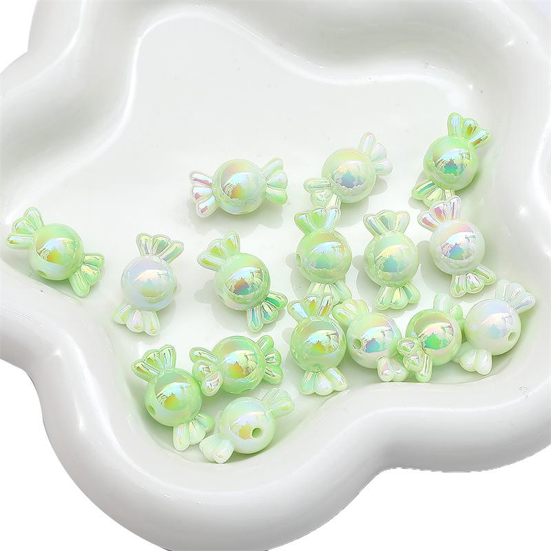 Gradient Plated Acrylic Beads for DIY Candy Bracelets, Necklaces, and Hand Chains.