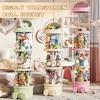 Round Plastic Doll Storage Bucket Multipurpose Large-Capacity Clear Plush Toy Organizer for Home Ornament Storage Christmas Gift