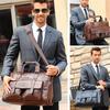 Männer Leder Schwarz Aktentasche Business Handtasche Messenger Taschen Männlichen Vintage Schulter Tasche männer Große Laptop Reisetaschen Heißer XA177ZC