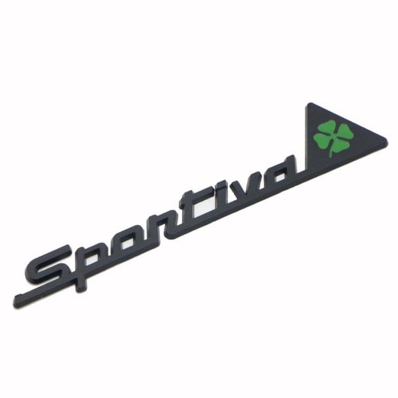 SPORTIVA Four-Leaf Logo Car Emblem Badge Stickers for Giulia GIULIETTA VELOCE Decorate Car Accessories Side Door Trunk Labels