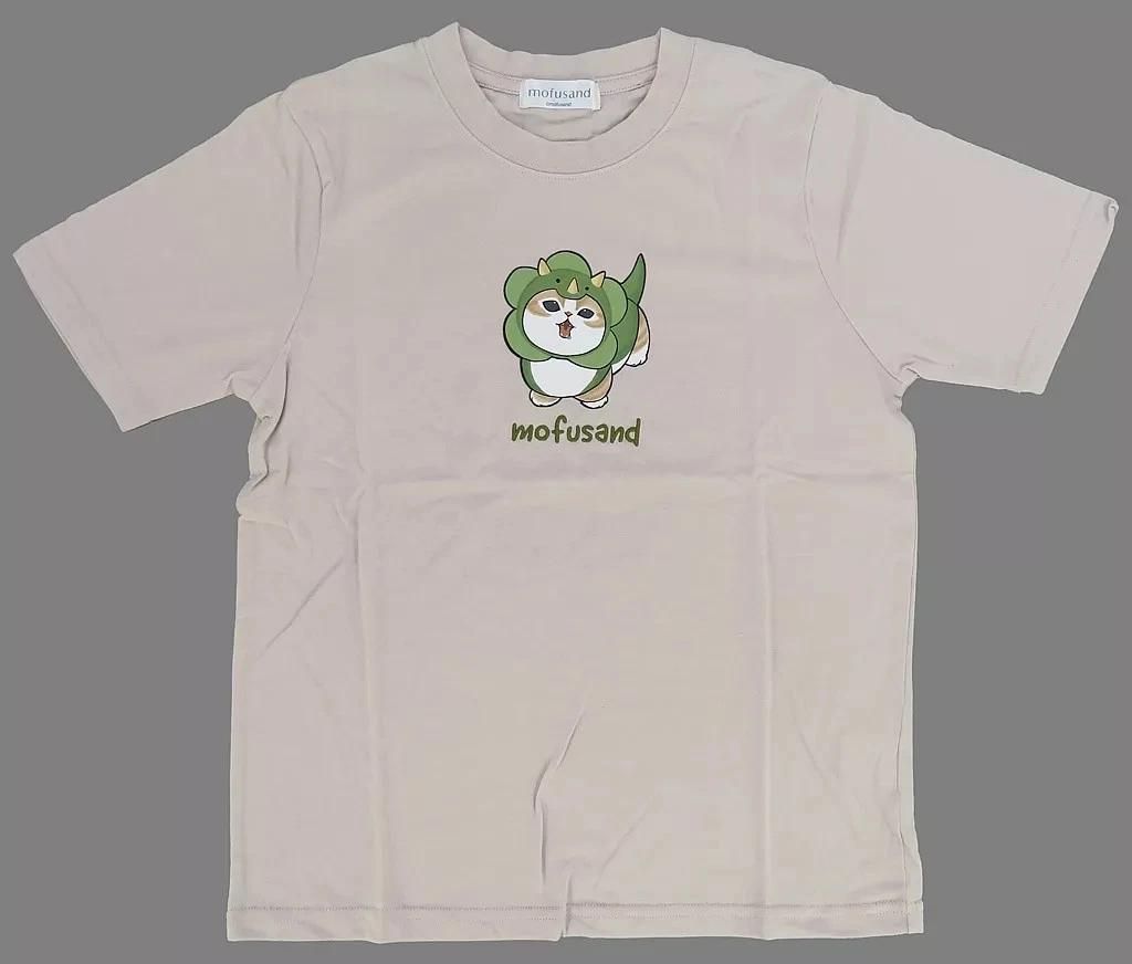 Triceratops Nyan T-shirt Beige S size mofusand 2XL