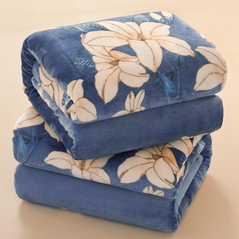 1pc Flannel Fleece Blanket for Beds Flower Printed Coral Fleece Blanket for Winter Warm Thow Blanket Single/Queen/King Plaids