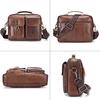 LAOSHIZI Genuine Leather Men's Shoulder Bag Vintage Male Messenger Bags Men Business Crossbody Bag